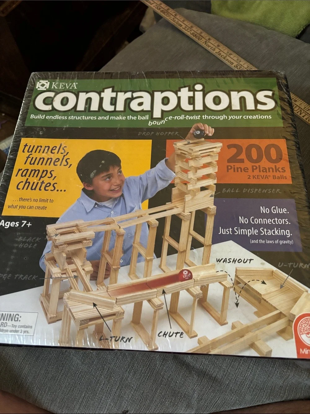Keva Contraptions 200 Pine Planks Wooden Block Build Set Brand New